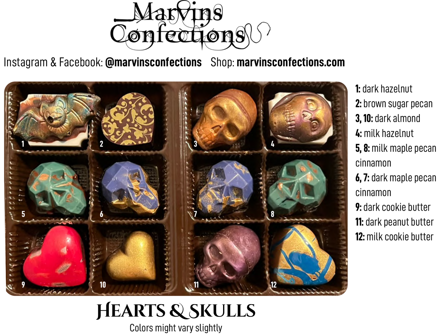 Hearts and Skulls 12-Piece Gift Box